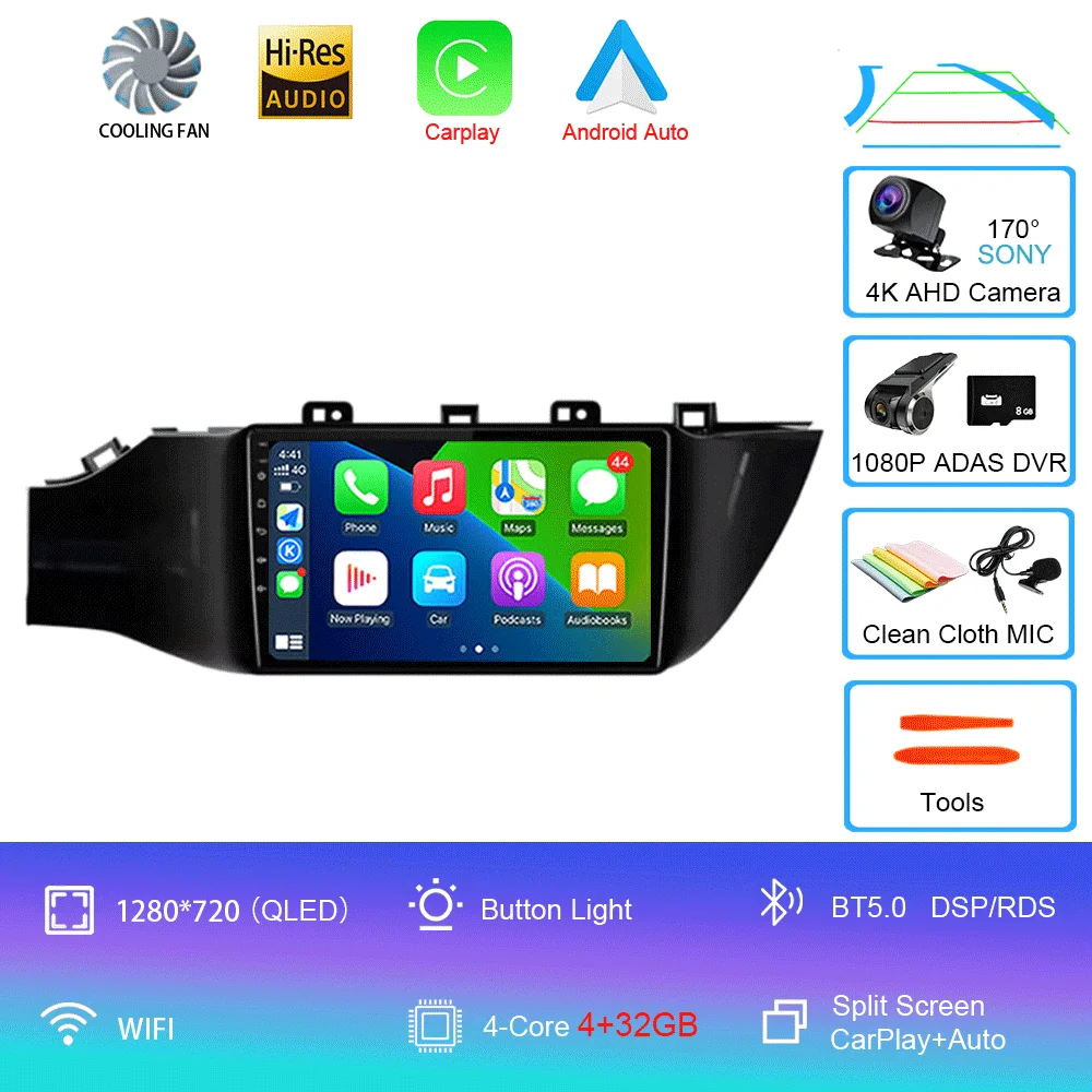 

Автомобильный радиоприемник Android 15 для Kia RIO 4 2016-2020 Мультимедийный видеоплеер Навигационный стерео GPS без 2din 2 din dvd