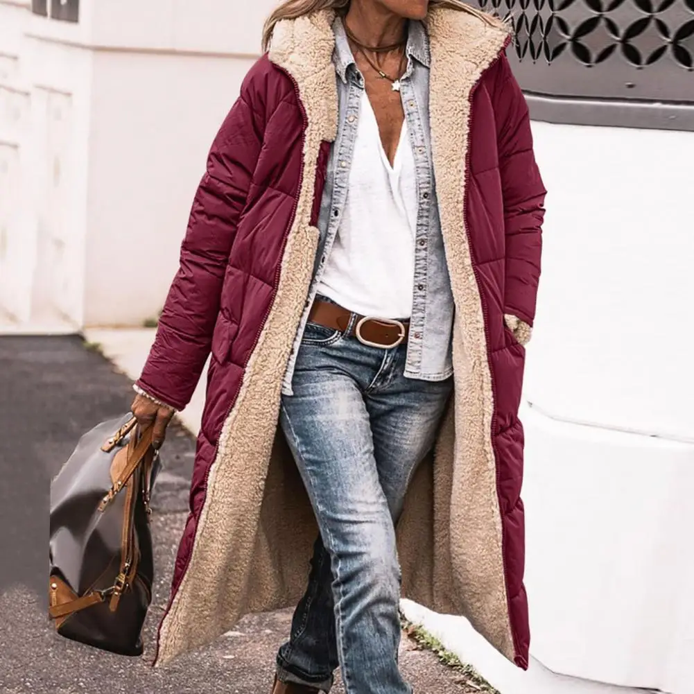 

Двусторонняя одежда, новинка 2023, осенне-зимняя женская хлопковая куртка, повседневное приталенное пальто с подкладкой, парки с капюшоном, Стеганое теплое пальто