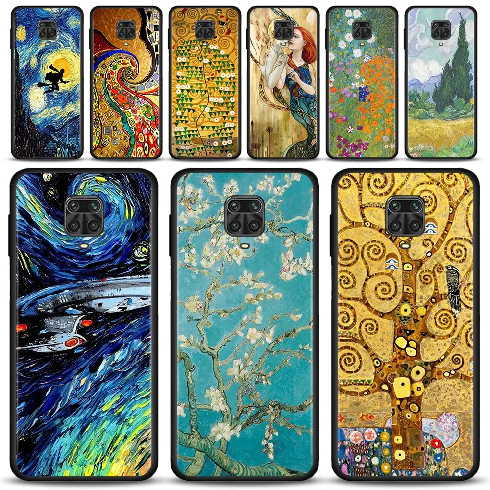 

Case For Xiaomi Redmi Note 11S 11T 11 10 8 Pro 8 8T 9 9T 9S 10 Capa for Redmi K50 K40S K40 10 9A 9C 9 Starry Night Klimt Kiss Me
