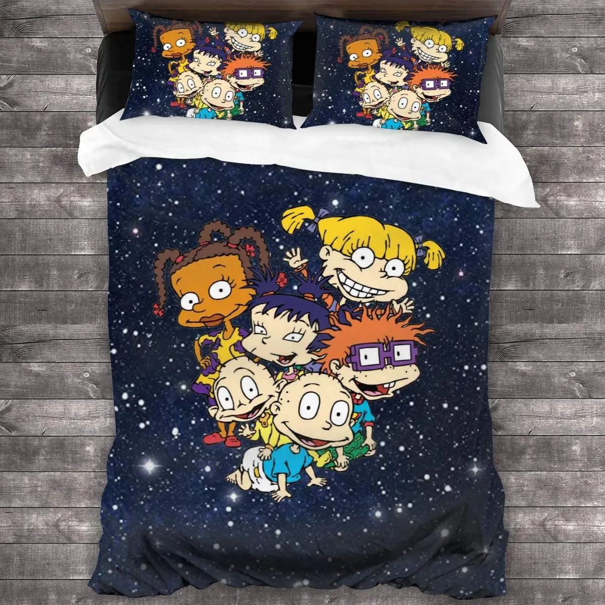 

Комплект постельного белья из 3 предметов, пододеяльник с принтом Rugrats, мягкий (без одеяла) комплект для кровати (1 пододеяльник + 2 подушки)