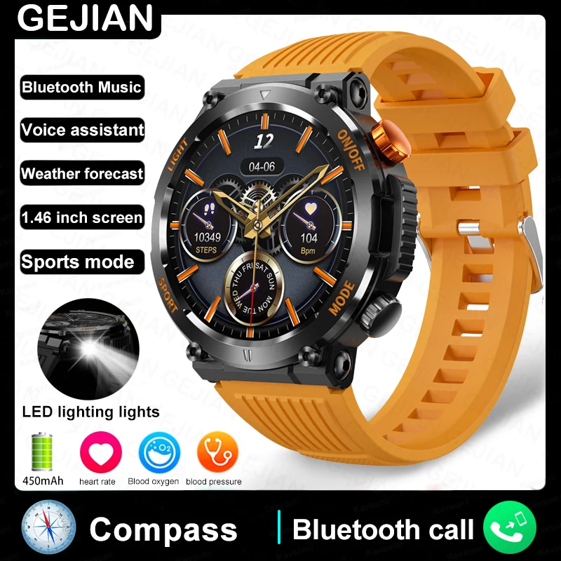 

GEJIAN 2023 Outdoor Watch Men's Health Monitoring Heart Rate Monitoring Sleep Tracker Watch Multi Sport Mode Fitness Smart Watch