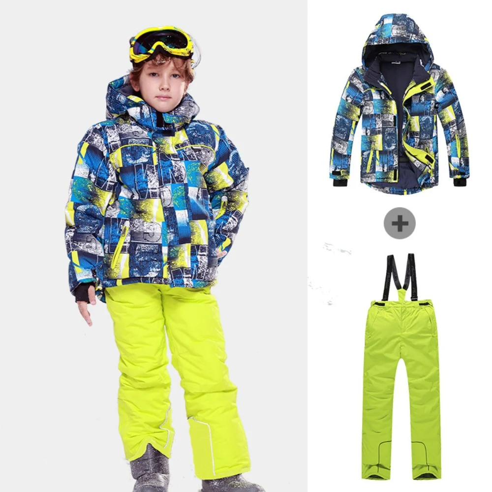 

Kids Ski Suit Boy Snow Suits Waterproof Winter Girls Skiing Sets Overalls Children Snowboard Tracksuit Kids Outdoor Clothesvv