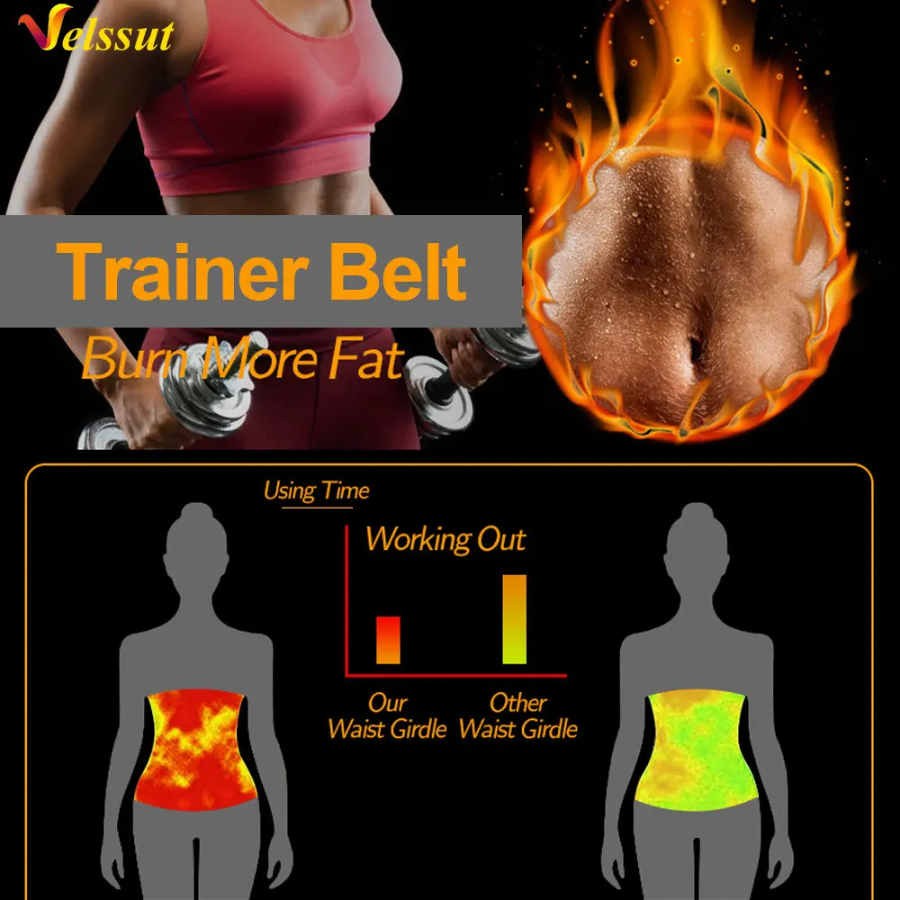 Velssut Sauna Waist Trainer for Women Weight Loss Belly Belt Hot Sweat Girdle Tummy Control Band Body Shaper Fat Burning Workout