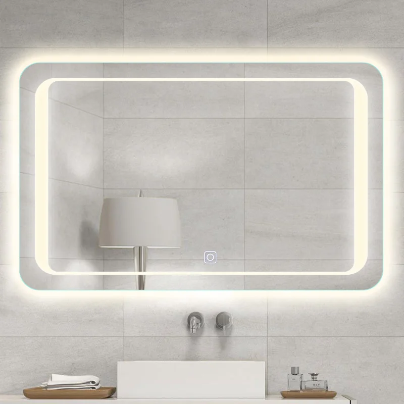 

No Fog Hanging Bathroom Mirror Light Bluetooth Safety Unbreakable Bathroom Mirror Custom Design Espejo Bathroom Accessories