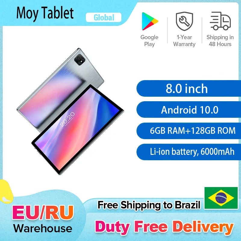 Планшет P80 lPad Pro, 6 ГБ ОЗУ 128 Гб ПЗУ, 8-дюймовые планшеты, Android 10,0, две Sim-карты, искусственная сеть, 10-ядерный планшет, Wi-Fi, планшетный ПК