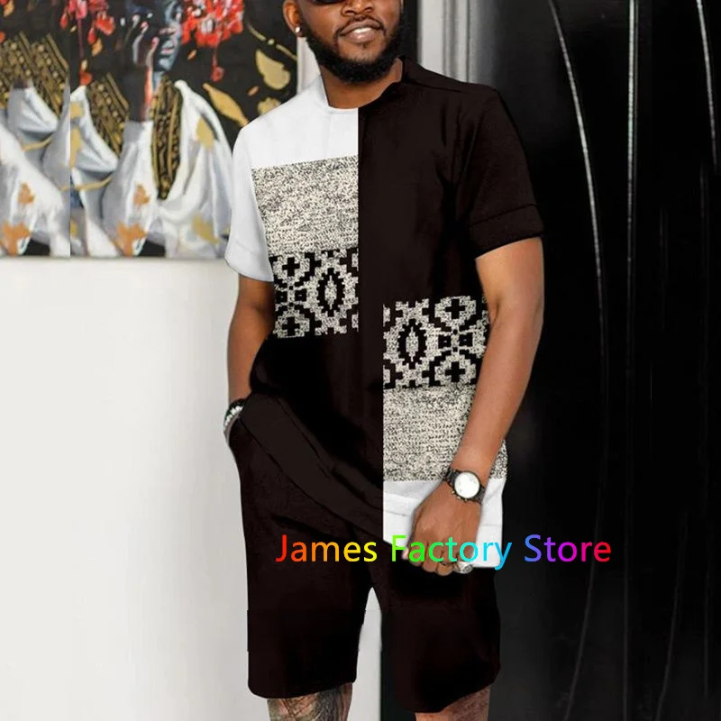 Men Clothing 2 Piece Outfit Suit Summer Tshirt Shorts Jogging Set Casual Oversized Tshirt Sportwear Men Tracksuit 2 Piece Set