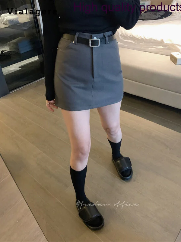 

Женская Повседневная юбка с карманами, однотонная универсальная облегающая трапециевидная мини-юбка с высокой талией, лето 2023