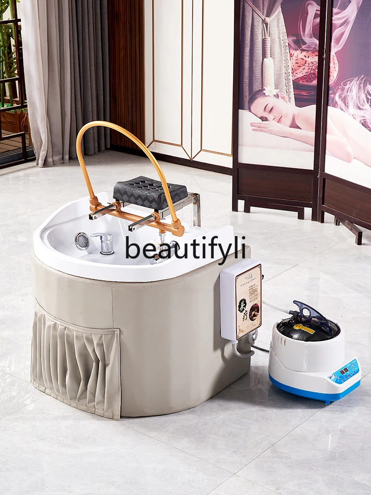 Подвижная раковина для лечения волос. Отопление с постоянной температурой.