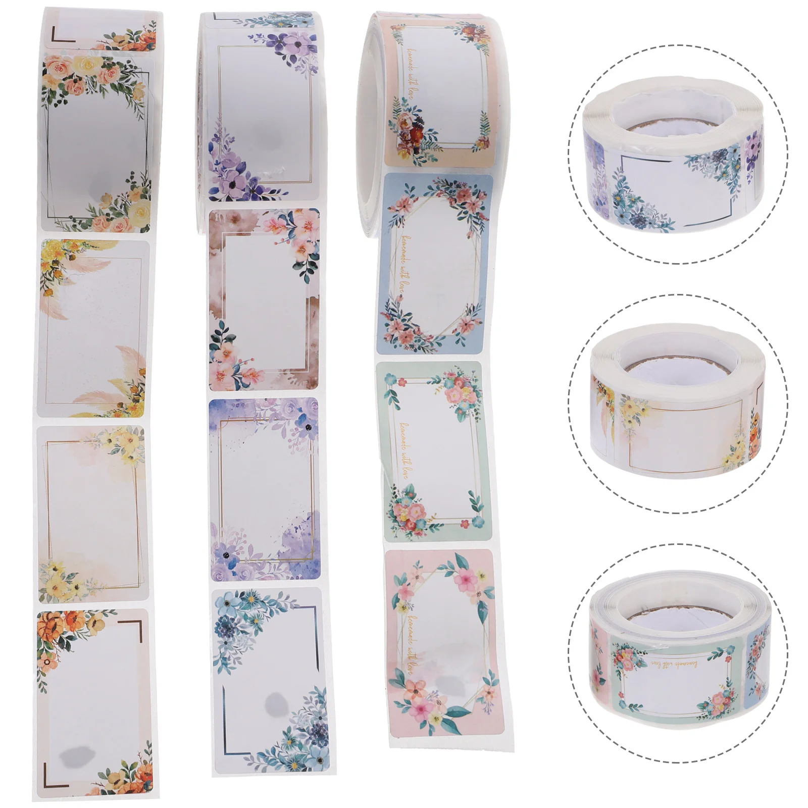 

3 Rolls of Multi-Function Label Stickers Decorative Bottle Stickers Multipurpose Food Labels