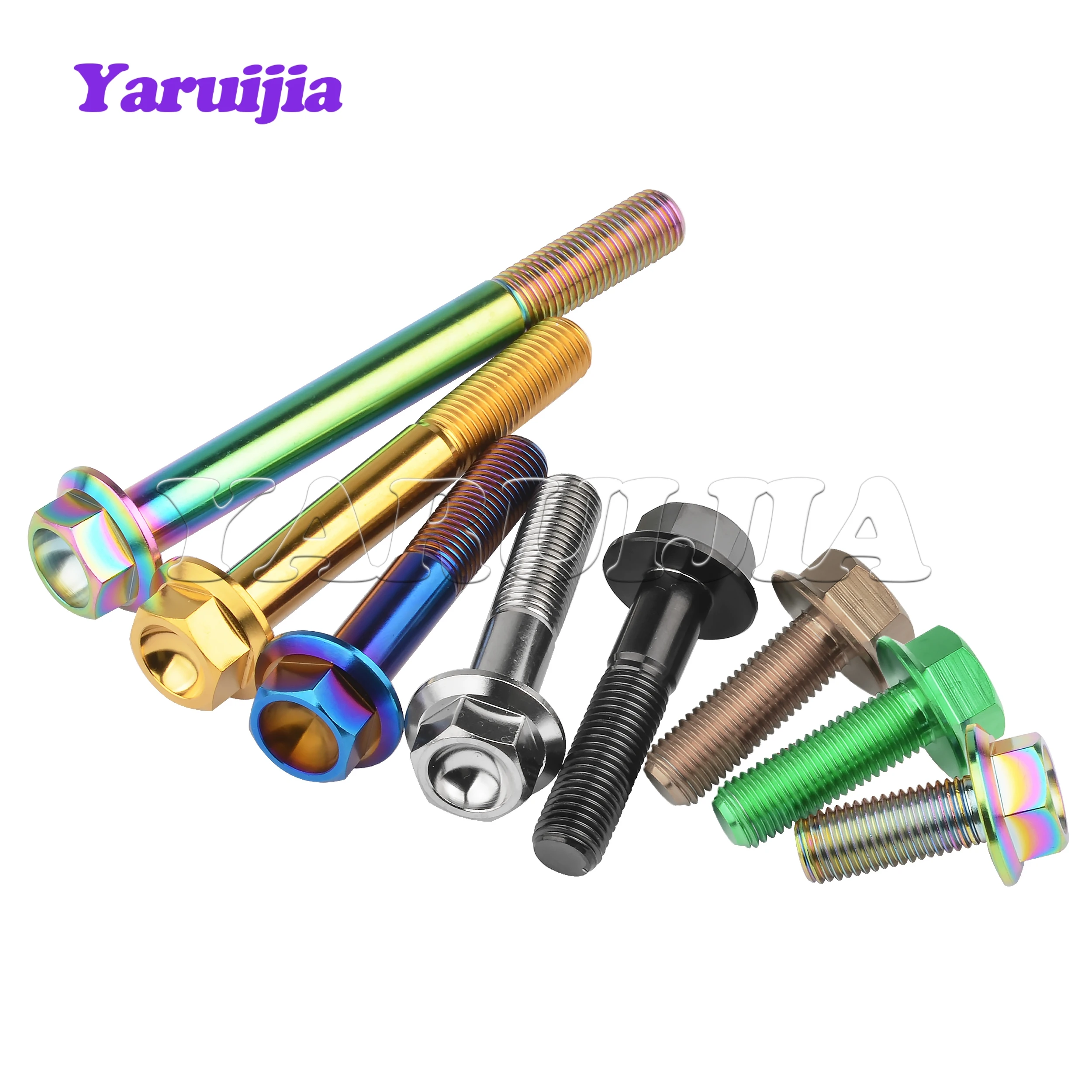 Фото Титановые болты Yaruijia M10x1.25mm с шестигранной головкой и фланцем DIN6921, длина 20-100 мм, 1 шт. №3