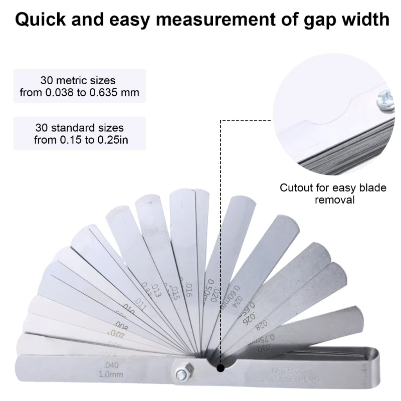 Измерительный инструмент с щупом двойной маркировкой в ​​метрической и
