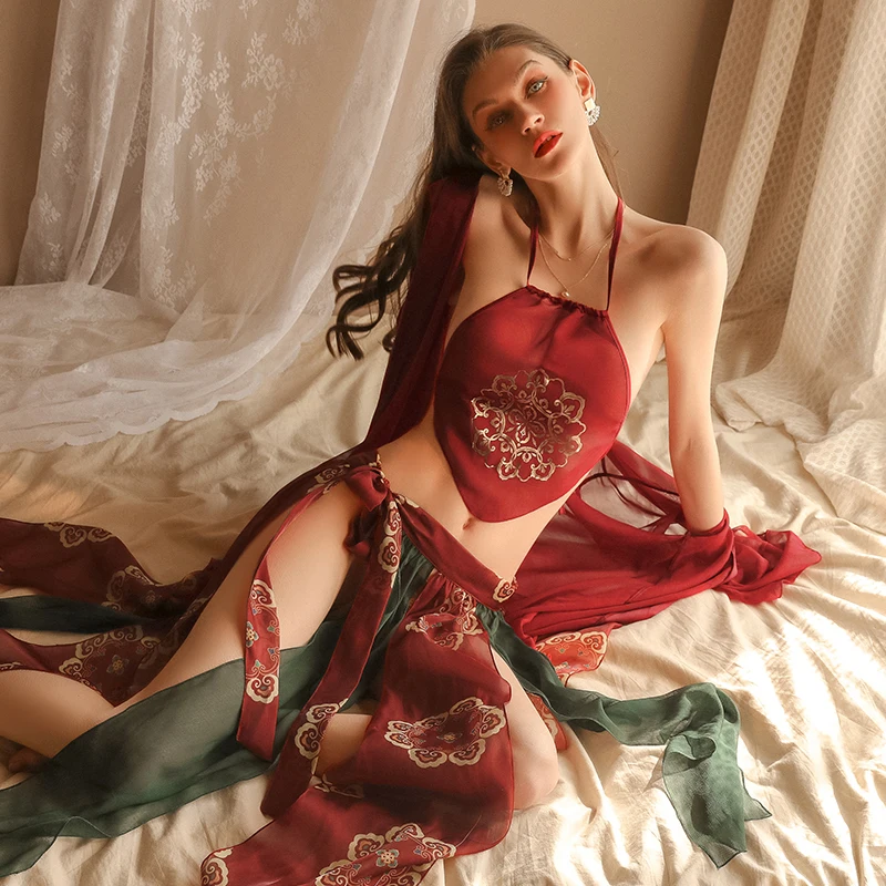 

Женские китайские танцевальные сценические костюмы Hanfu в старинном стиле, сказочная принцесса, косплей, сексуальное платье для сна