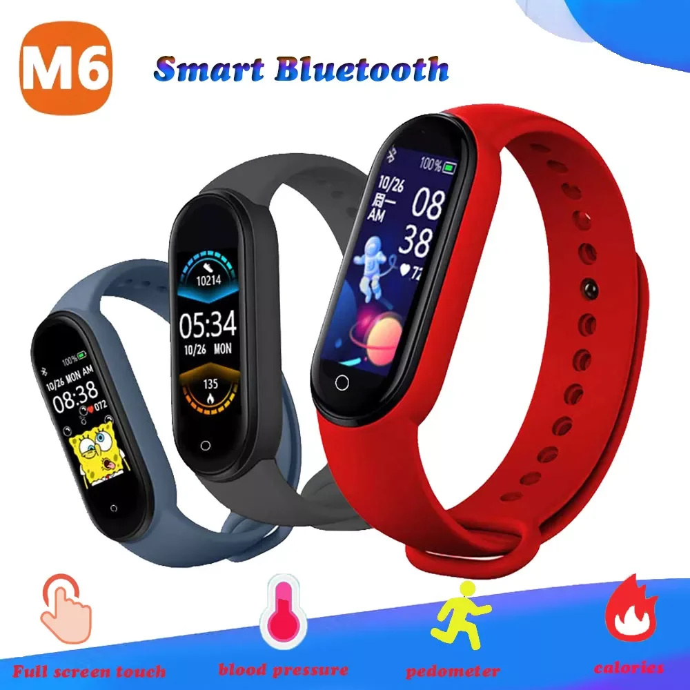 

M6 Sports Bracelet Men Women Fitness Watch Tracker Heart Rate Monitor Waterproof Sport SmartWatch For Xiaomi IPhone Android