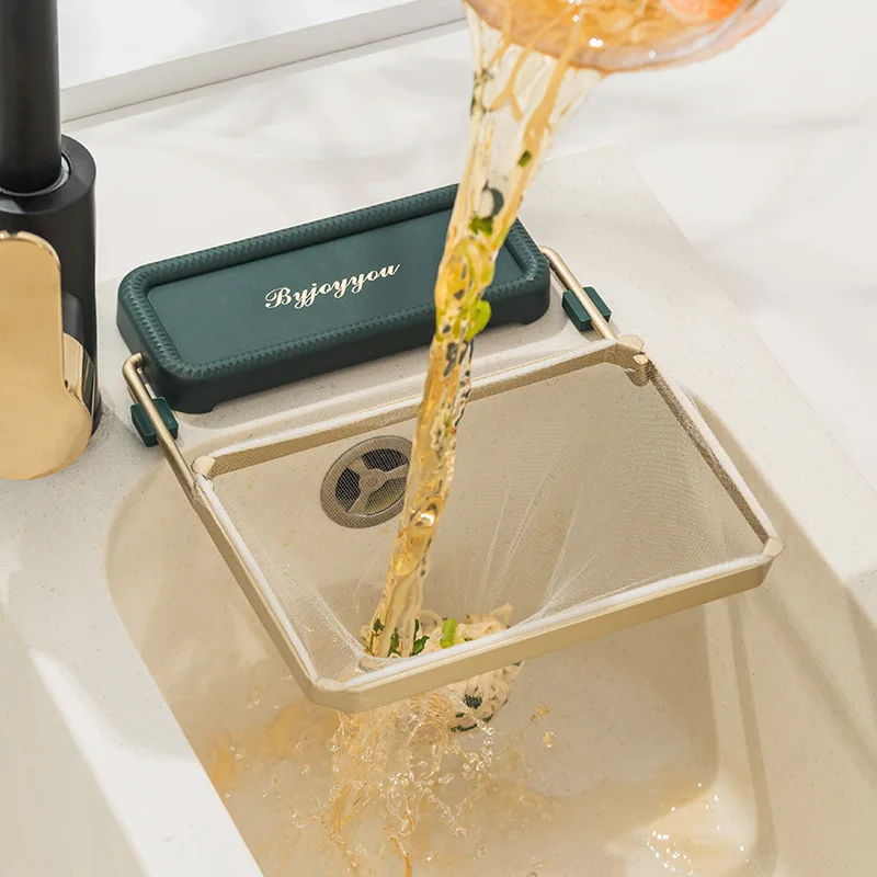 

Kitchen Sink Filter Rack Foldable Sink Strainer Mesh Bag Stand Waste Garbage Net Shelf Disposable Garbage Mesh Bag