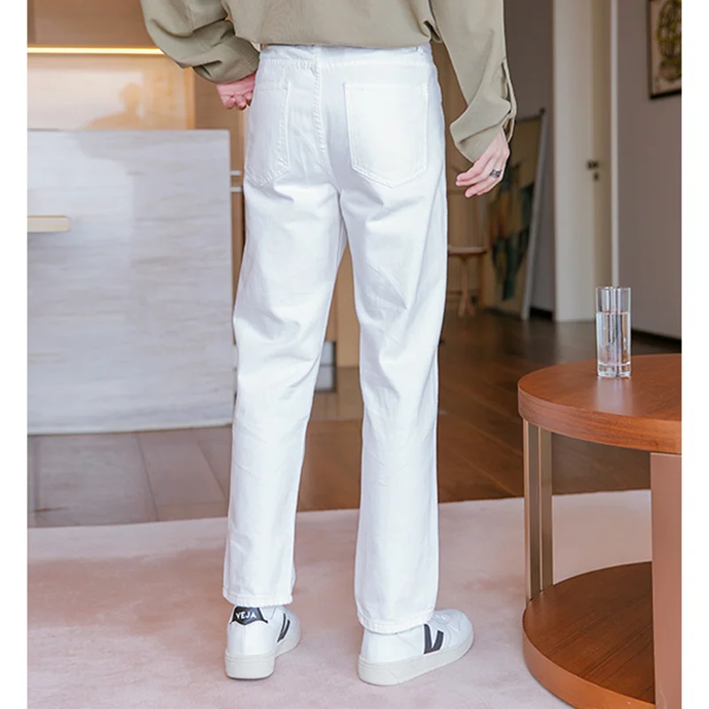 Streetwear Men 2022 New Pattern Vintage Recreational Black Pants Straight Cylinder Comfortable Loose Ripped Jeans Autumn Female