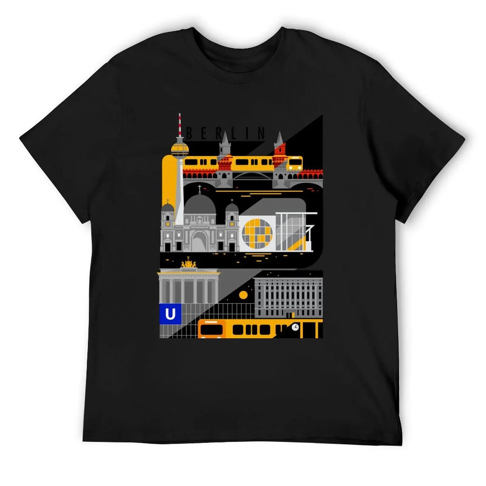 Футболка Berlin Bei Nacht с рисунком винтажная черная рубашка в стиле аниме рубашки