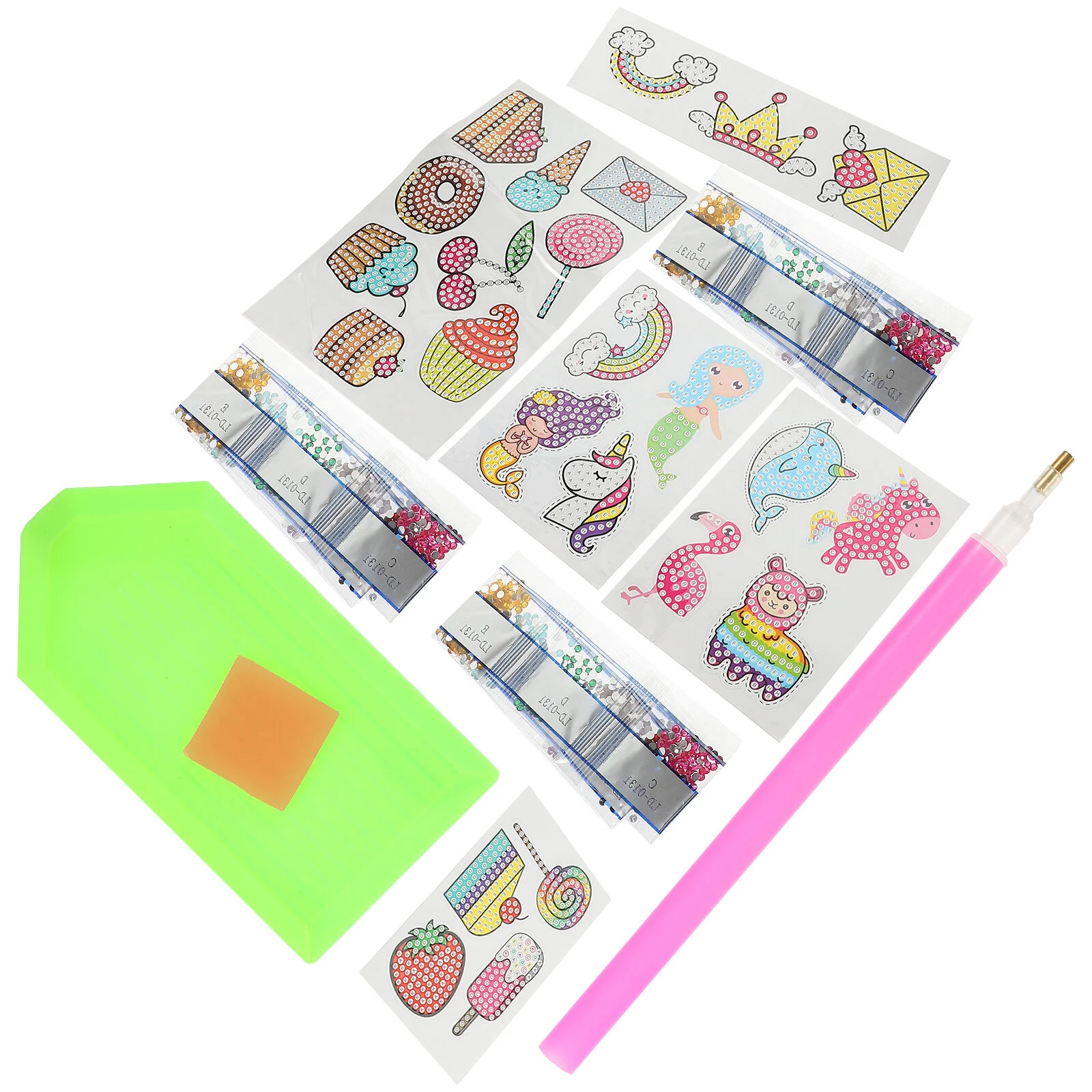 

3 Sets of Cartoon Diamond Stickers Diamond Drawing Stickers Gemstone Stickers for Kids Crafts