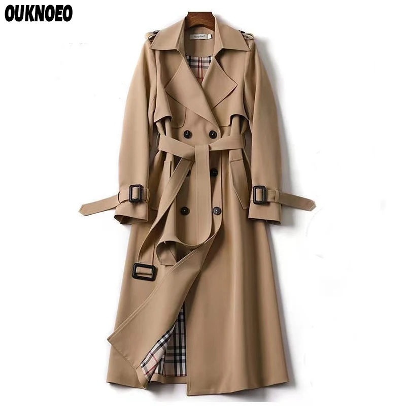 Весенний женский длинный тренчкот Элегантная Модная уличная одежда в Корейском