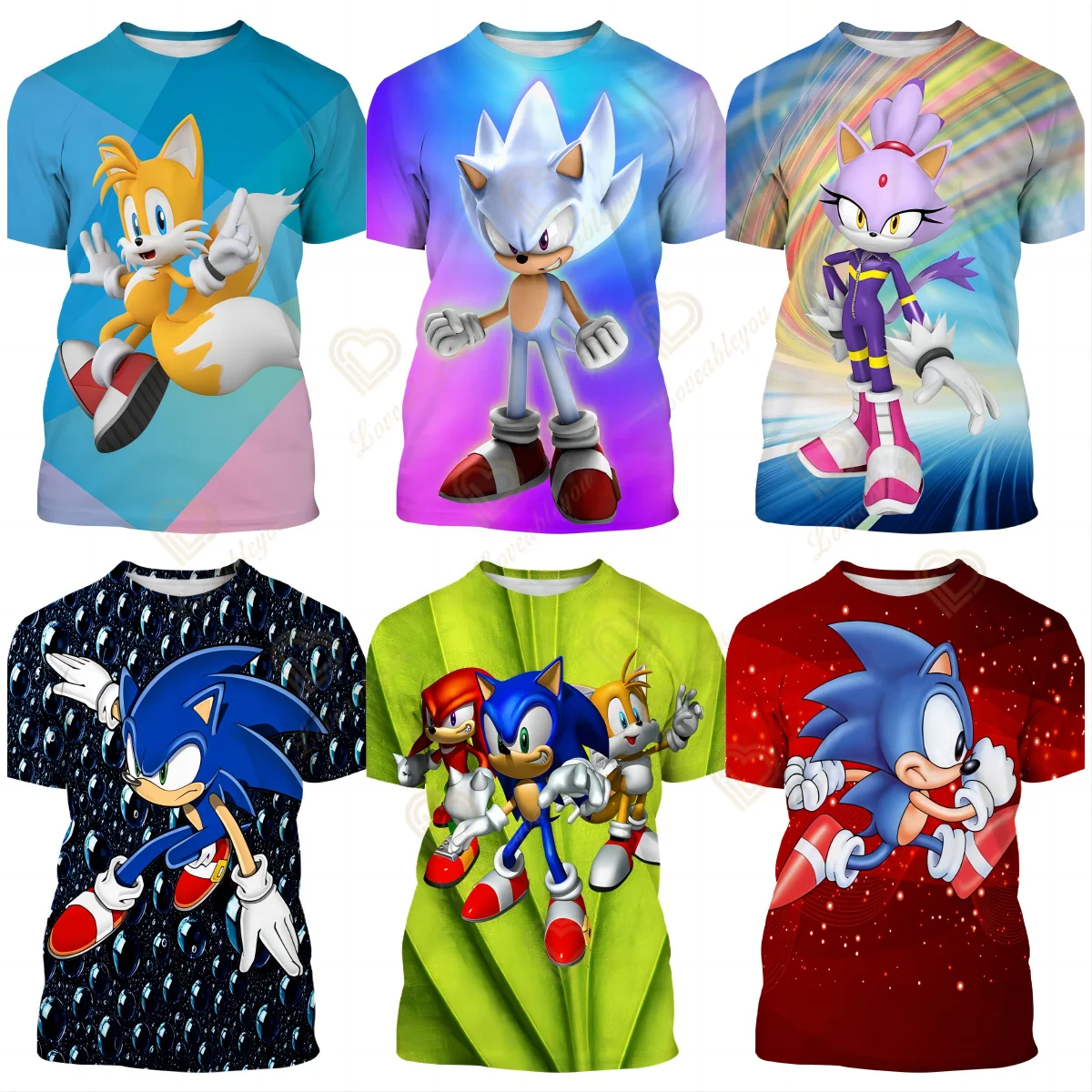 

Girls Sonic Shirt Clothes Boys Animal Children 3D T-Shirt Kids Summer Sonic The Cute Funny Baby T Shirts Tops 2023