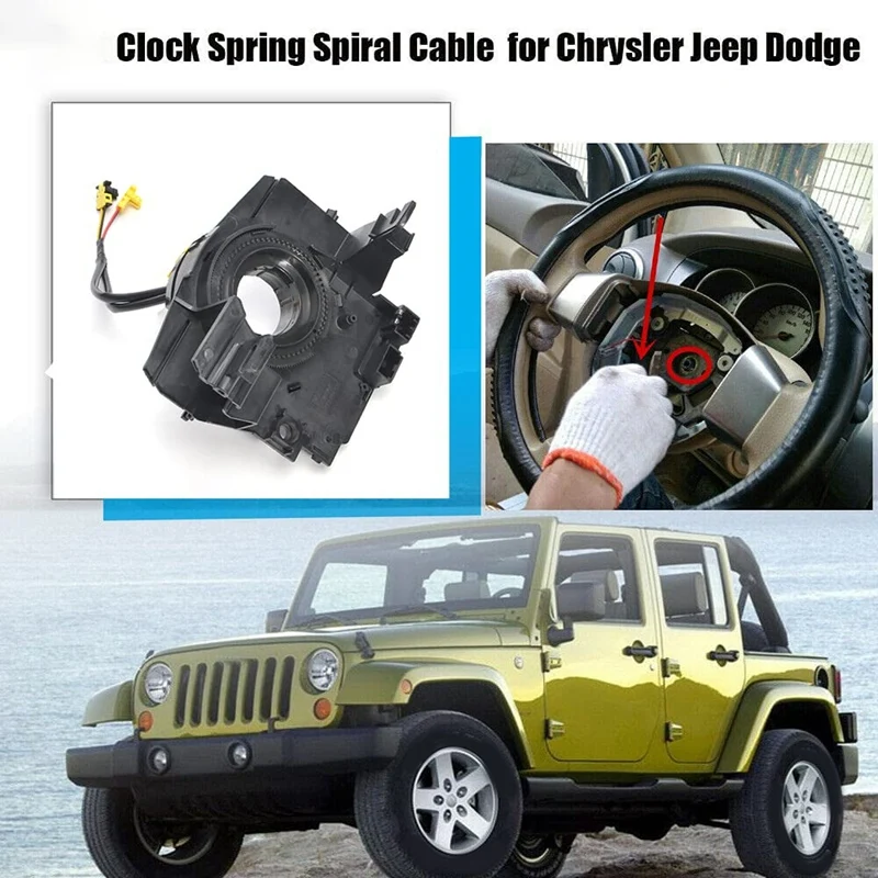

Steering Wheel Hairspring Angle Helical Cable Clock Spring 05156106AF for Jeep Compass Wrangler Chrysler Sebring Dodge