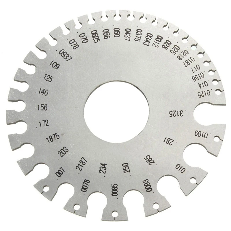 

Round Wire Gauge 0-36 Awg 0.3125"-0.007" Swg Stainless Steel Thickness Ruler Gauge Diameter Measuring Tool Dropship Accessories