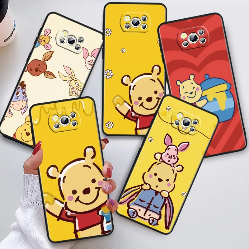 

Winnie the Pooh Phon Case For Xiaomi POCO C50 C40 C31 C3 M5S X4 M4 M3 F4 F3 GT F2 F1 X3 NFC X2 Pro Black Cover