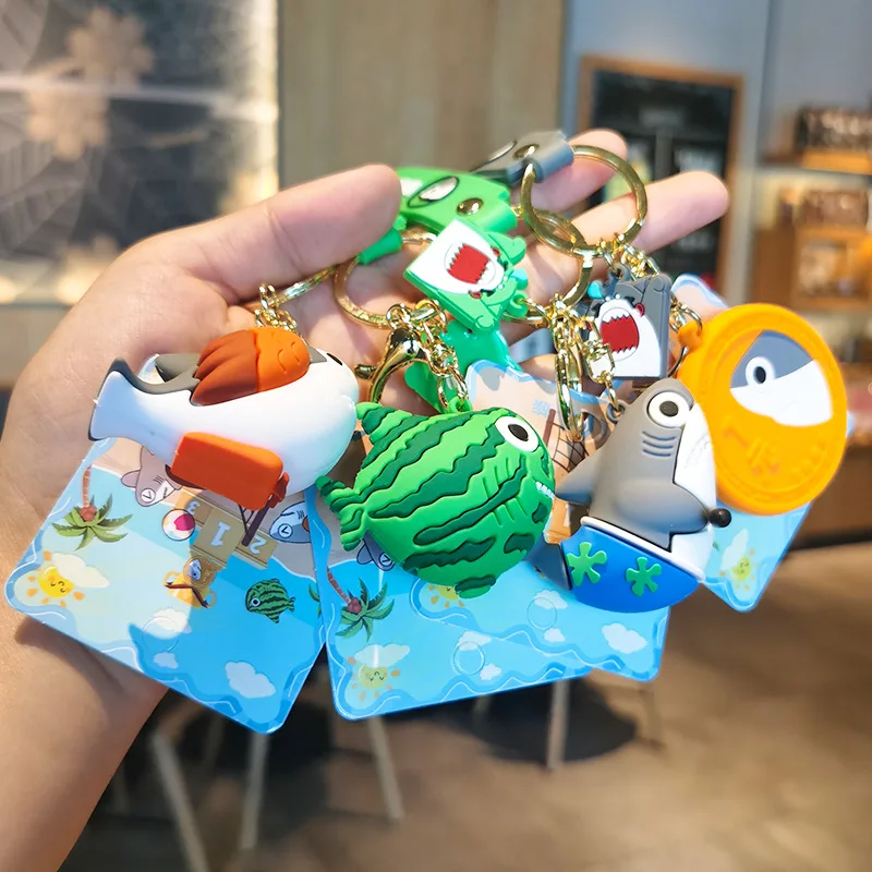 

Funny Shark Key Chain Shark Melon Shark Carving Shark Fork Shark Coin Bookbag Doll Car Key Pendant