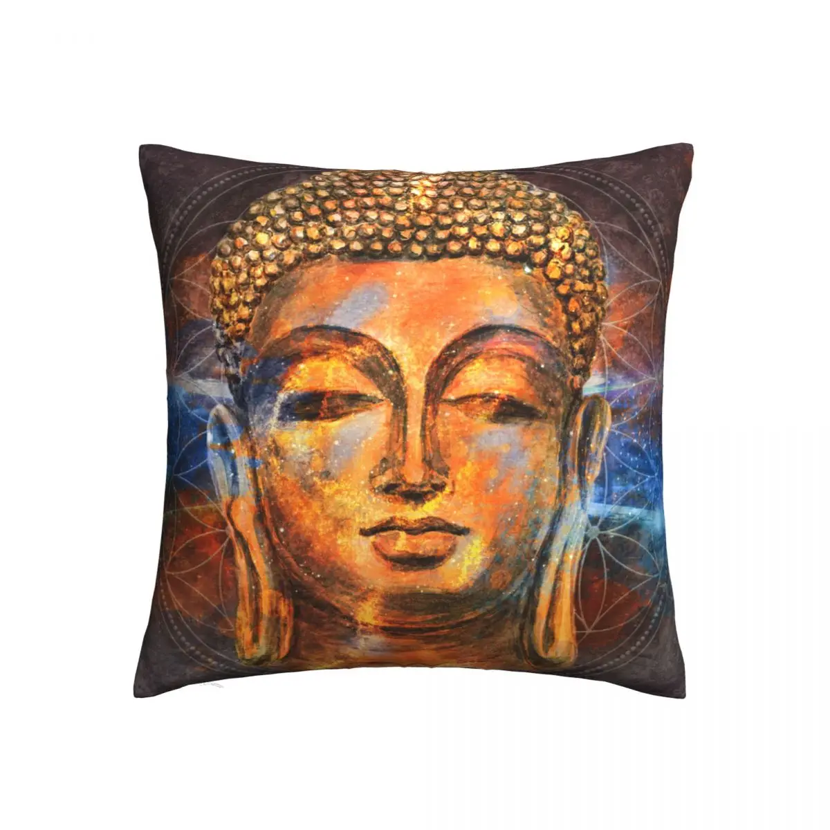 

Indian Buddha Meditation Pillowcase Printed Polyester Cushion Cover Decorative Throw Pillow Case Cover Seat Square 45X45cm