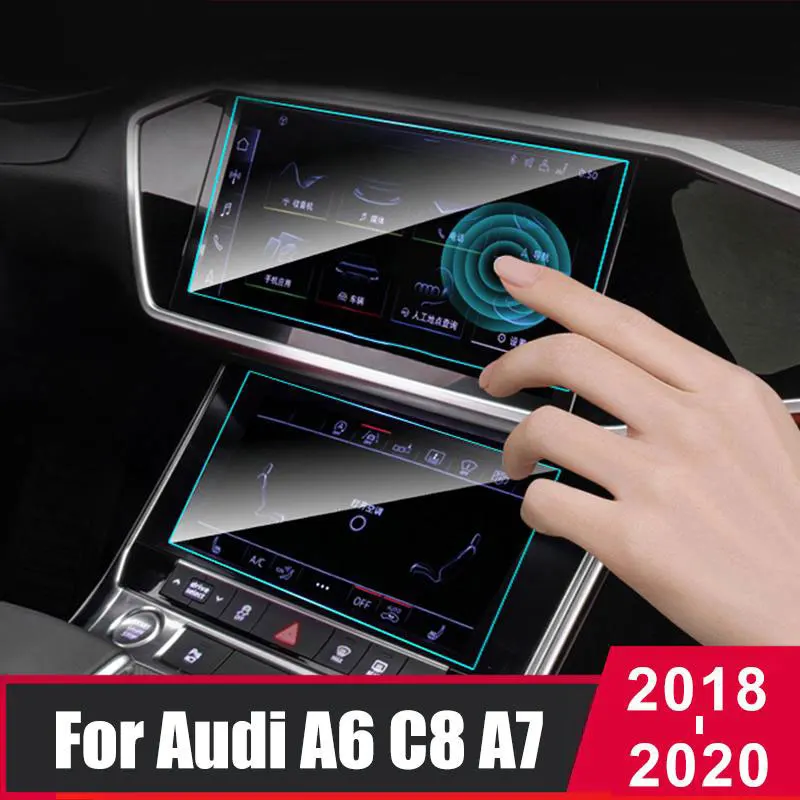 

2 шт. для Audi A6 A7 2018 2019 2020 закаленное стекло экран навигации автомобиля GPS сенсорный ЖК-дисплей пленка Защитные наклейки