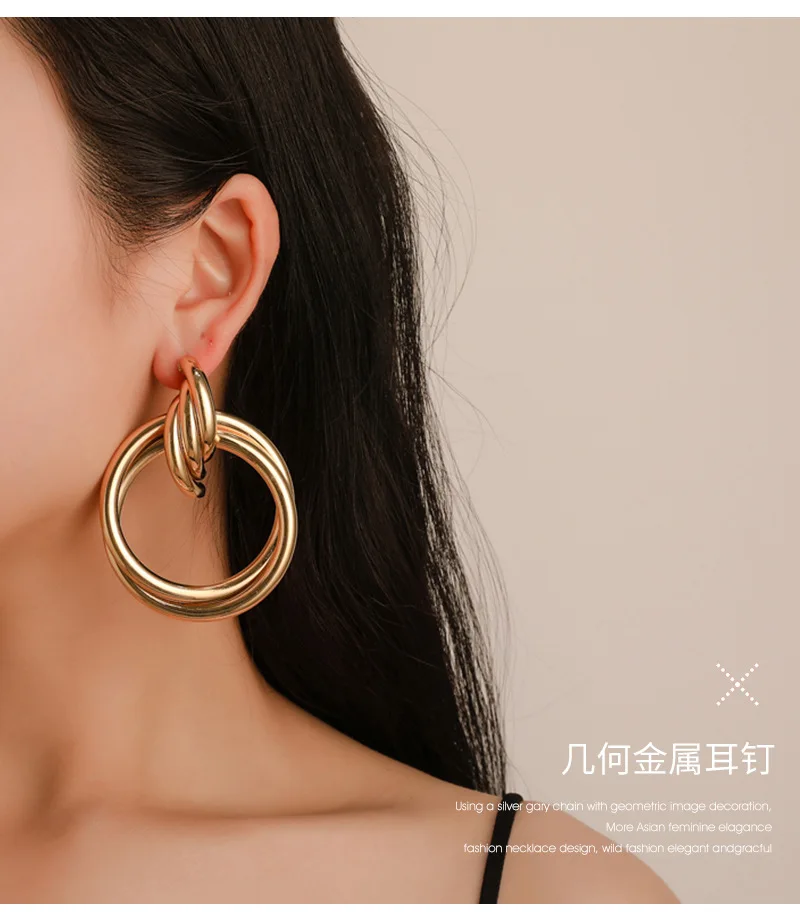 

European And American Fashion Circle Knot Earrings Geometric Twist Women's Earrings Creative Trend Earrings Wholesale