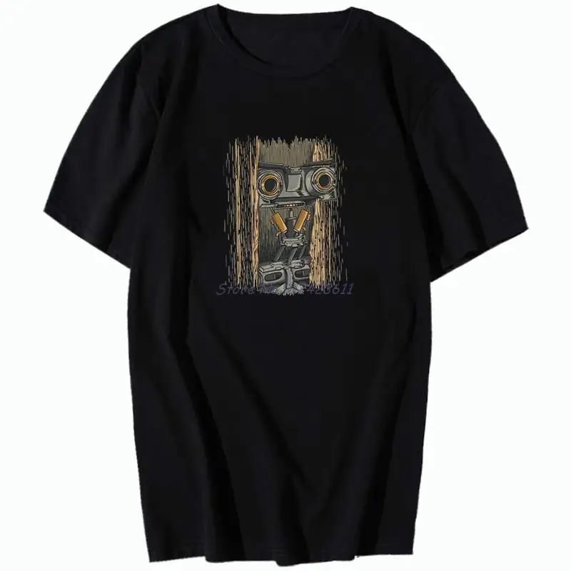 Джонни номер 5 короткое замыкание Alive Lebt робот ретро футболки с рисунком в стиле