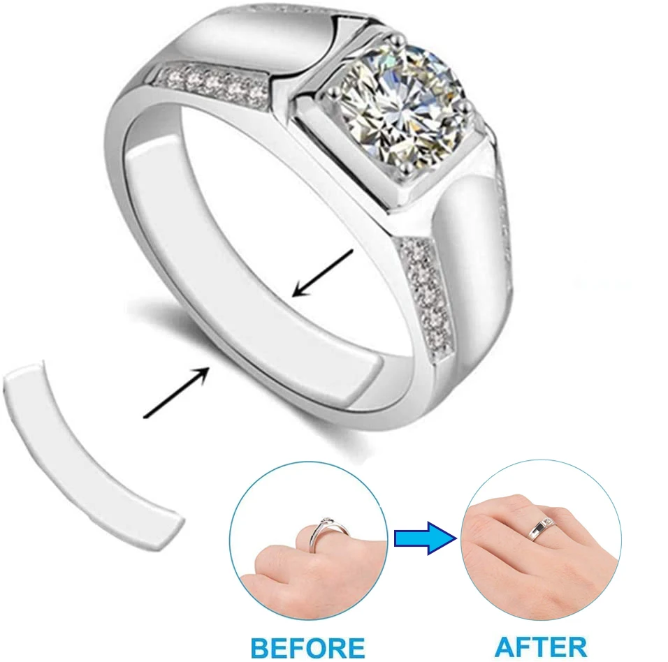 

Регулятор размера кольца для незакрепленных колец, Невидимый Прозрачный регулятор размера кольца r подходит для широких колец, переходник размера кольца