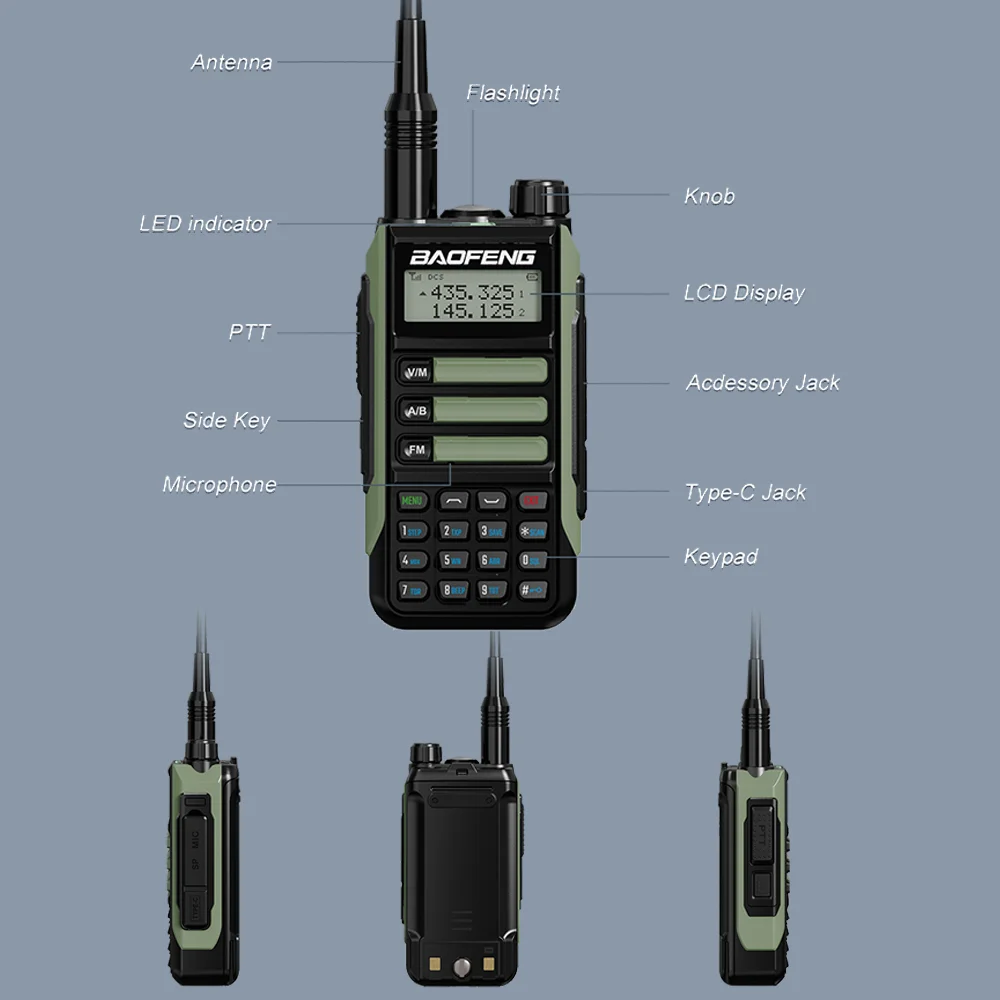 Портативная рация BaoFeng UV-16 10 Вт 2 упаковки высокая мощность водонепроницаемая с