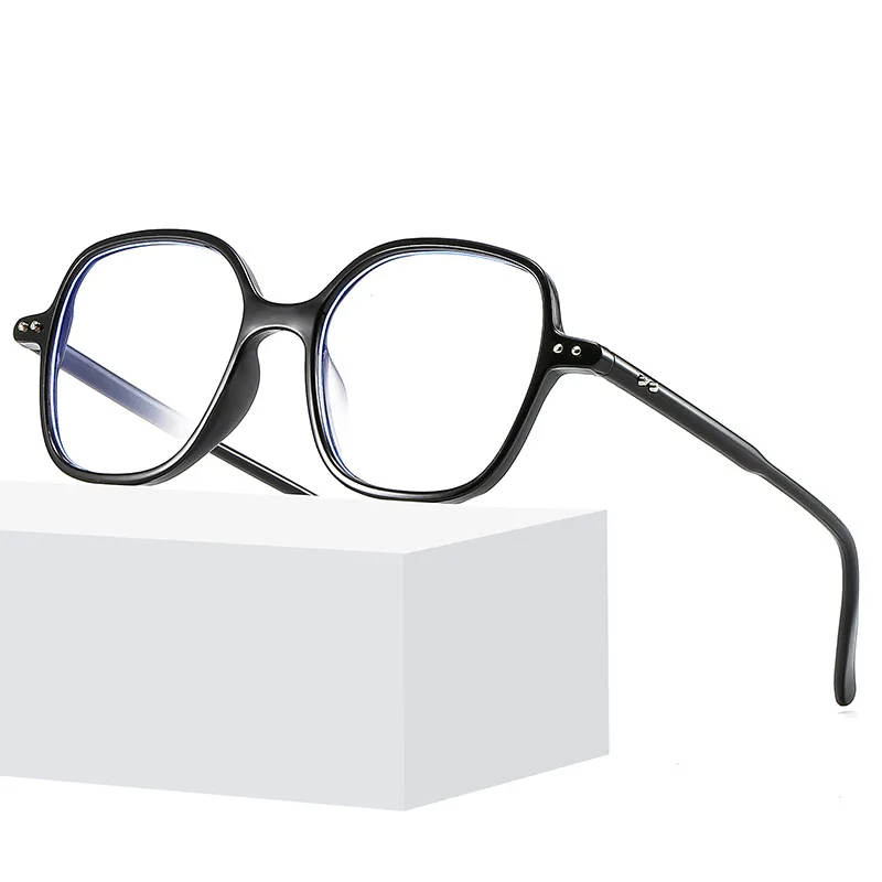 

WENLCCK Retro Flat Mirror Square Frame Glasses Men Women Computer Anti Blue Light Eyeglass Trendy Personality Glasses