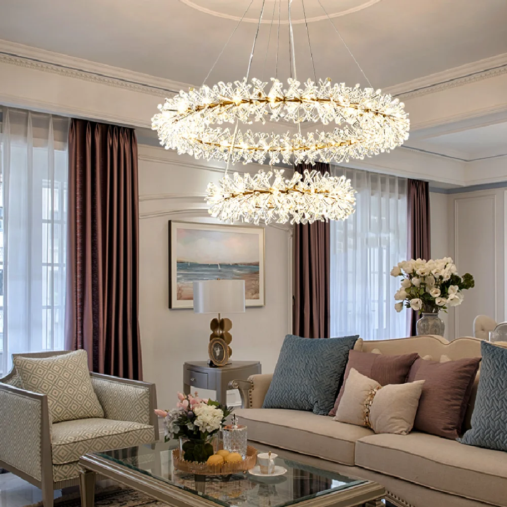 

LED pendant lamp Nordic modern Creative Crystal postmodern firefly circle luxury minimalist living dining bedroom light