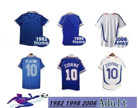 

1998 retro soccer jerseys 84 98 06 ZIDANE HENRY MAILLOT DE FOOT football shirts REZEGUET DESAILLY Classic Vintage