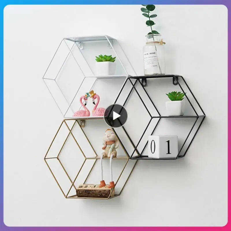 

Sundries Storage Metal Iron Room Home Decoration Wall Mounted Shelf Houseware Storage Rack Living Room Decorative Modern Simple