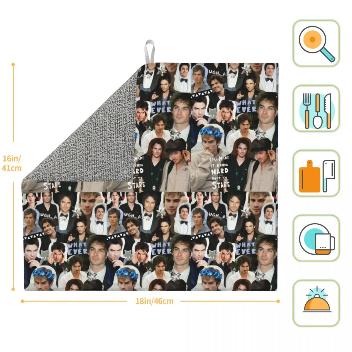 Пользовательские Дневники вампира Деймон Сальваторе коллаж сушильный коврик