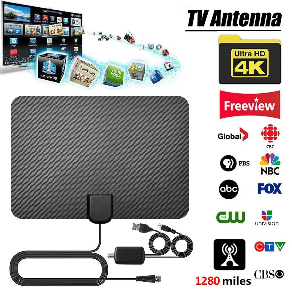 

3600 Miles 1080P 4K Digital TV Antenna Indoor HDTV Amplifier Signal Booster Receiver Dvb-t2 Hd TV Antenna