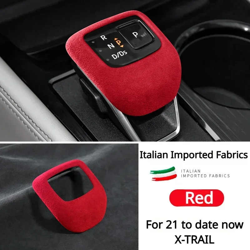 이jom Nissan X-Trail 2021-2022 Alcantara Suede Wnętrze samochodu Gałka dźwigni zmiany biegów Pokrywa ochronna Naklejka Listwy Akcesoria