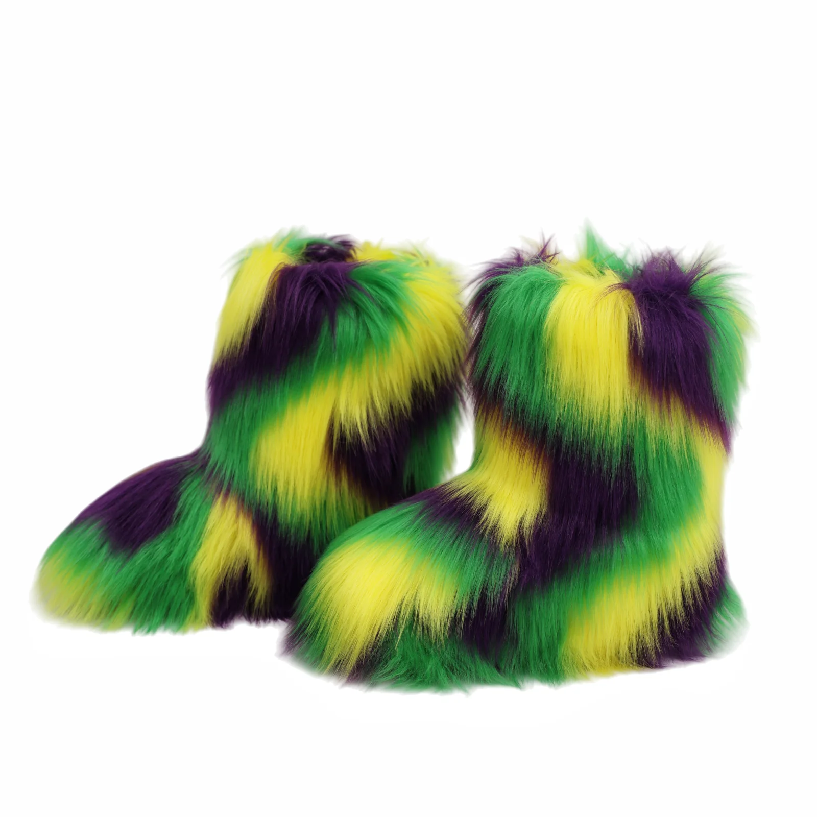Женские короткие меховые сапоги Mardi Gras Mambo из искусственного меха, пушистые, теплые, удобные, для улицы, на плоской подошве (art.: 3920d4d35bcdf) - 3920d4d35bcdf