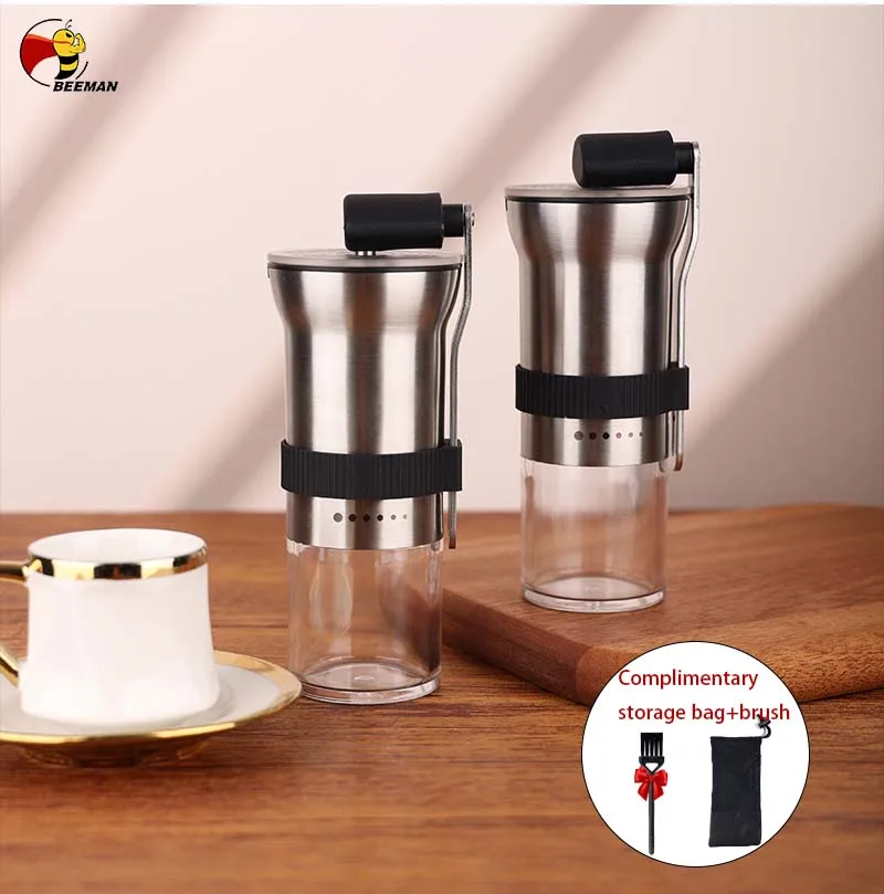 

Beeman Coffee Grinder Manual Stainless Steel Hand Handmade Coffee Bean Grinders Mill Kitchen Tool Coffee Accessories adjustable