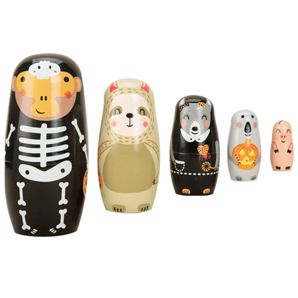 

Матрешка-гнездо, русские куклы с разными узорами, деревянные штабелируемые Деревянные игрушки для малышей ручной работы