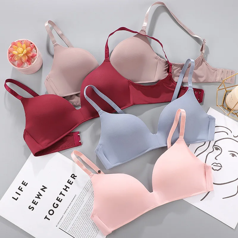 

Women Seamless Bra Sexy No Wire Push Up Underwear Girls Students Breathable Thin fox gathered bra 12 Colors Bras bra women