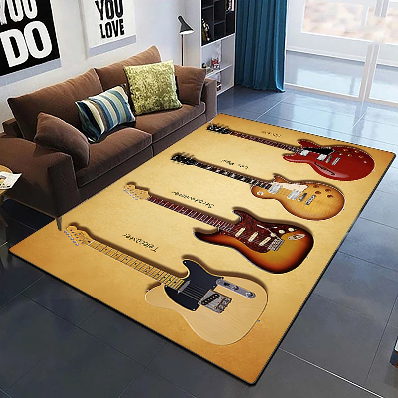 Music Guitar Melody Printed Room Bedroom Floor Mat Carpet Rugs and Carpets for Living Room Study Large Rug Alfonbras Dormitorio
