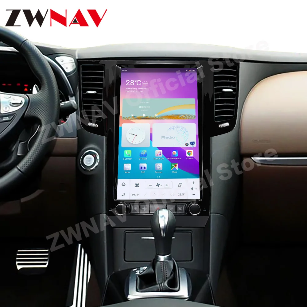 Мультимедийный приемник Qualcomm Tesla Android 11 для Infiniti FX FX25 FX35 FX37 2009-2013 QX70 2013-2016 GPS Navi
