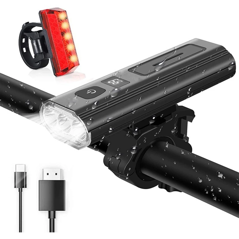 

Bike Lights Set 3 LED-T6 White Leds USB Rechargeable Tail Lights Road Bike Front And Rear Lights Bicycle Headlight