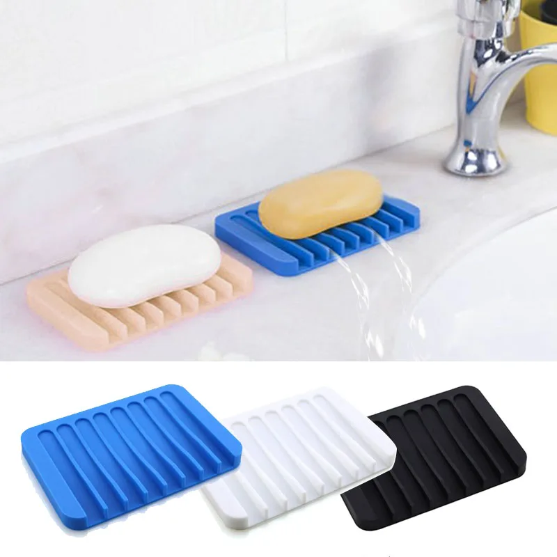 

Silicone Drain Soap Dish Moisture-proof, Non-slip, Drop-proof, Easy-to-clean Storage Rack Bathroom Kitchen Supplies High-quality