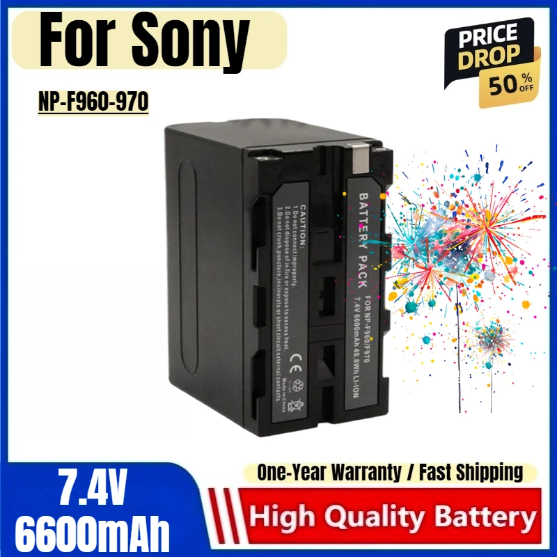 Фото NP-F960-970 Аккумулятор 7,4 В 6600 мАч Аккумуляторы и зарядные устройства для аккумулятора внешней камеры Sony Fill Light №1