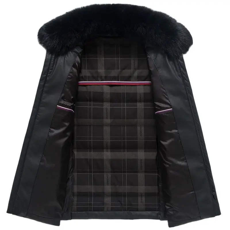 BATMO 2023 Новое поступление высокое качество 90% белый утиный пух кожаные куртки для